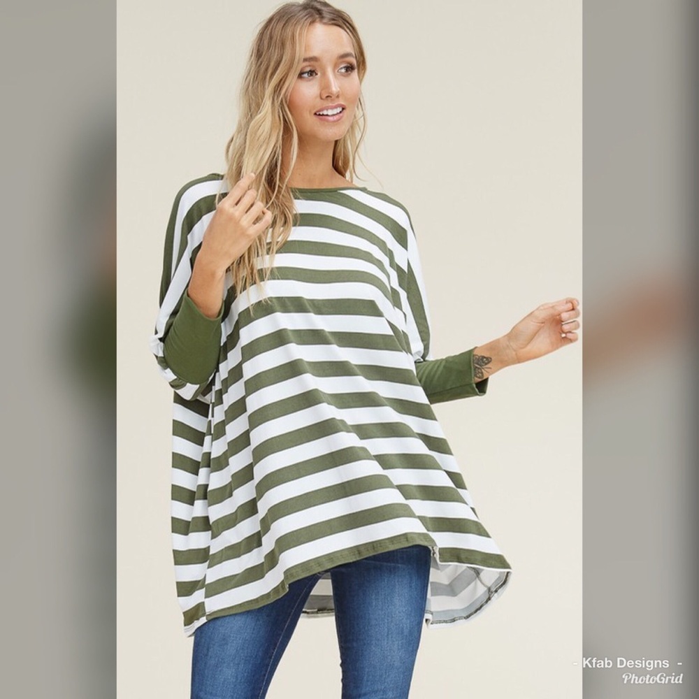🛍LAST 1! 😊Oversized Striped Tunic! - Picture 4 of 8